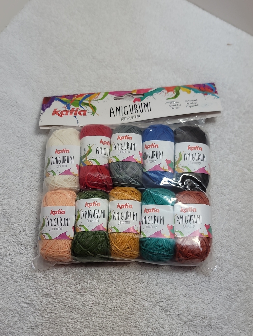 Katia Amigurumi Cotton Yarn Mini 10 Skein Set - #S05 Multicolor NWT